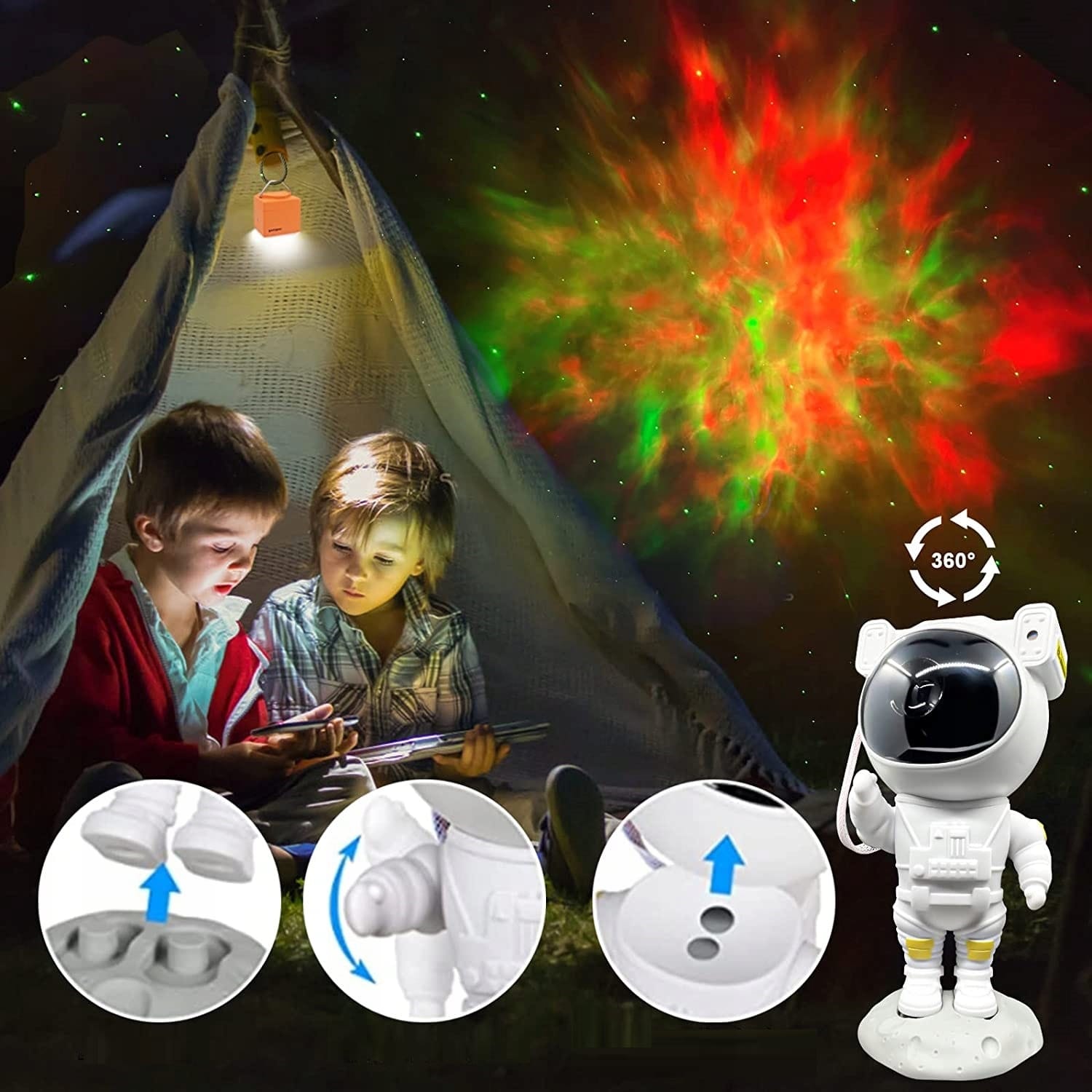 Lampka Nocna Projektor Gwiazd Astronauta 8 Trybów