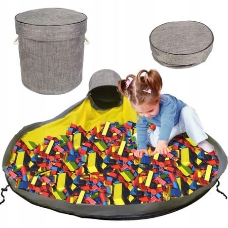 Kosz Mata Do Zabawy Pojemnik Na Klocki Zabawki Torba Zamykana 2w1
