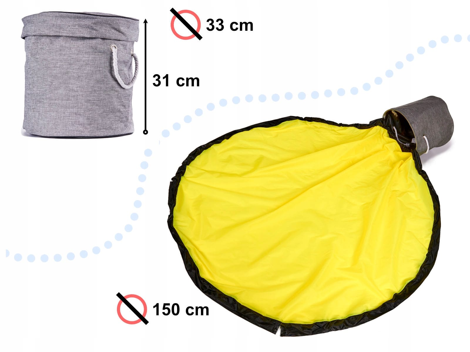 Kosz Mata Do Zabawy Pojemnik Na Klocki Zabawki Torba Zamykana 2w1