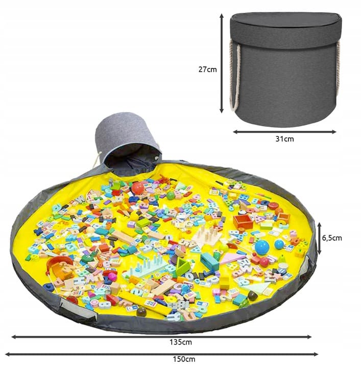 Kosz Mata Do Zabawy Pojemnik Na Klocki Zabawki Torba Zamykana 2w1