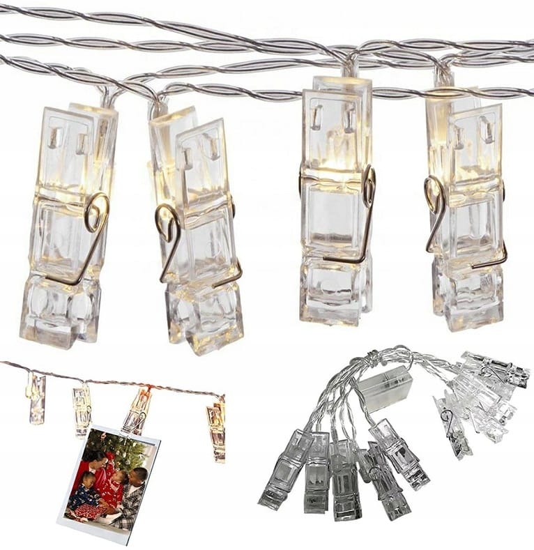 Spinacze Klipsy Klamerki Na Zdjęcia Lampki 10led Zdjęć Dekoracyjne Girlanda