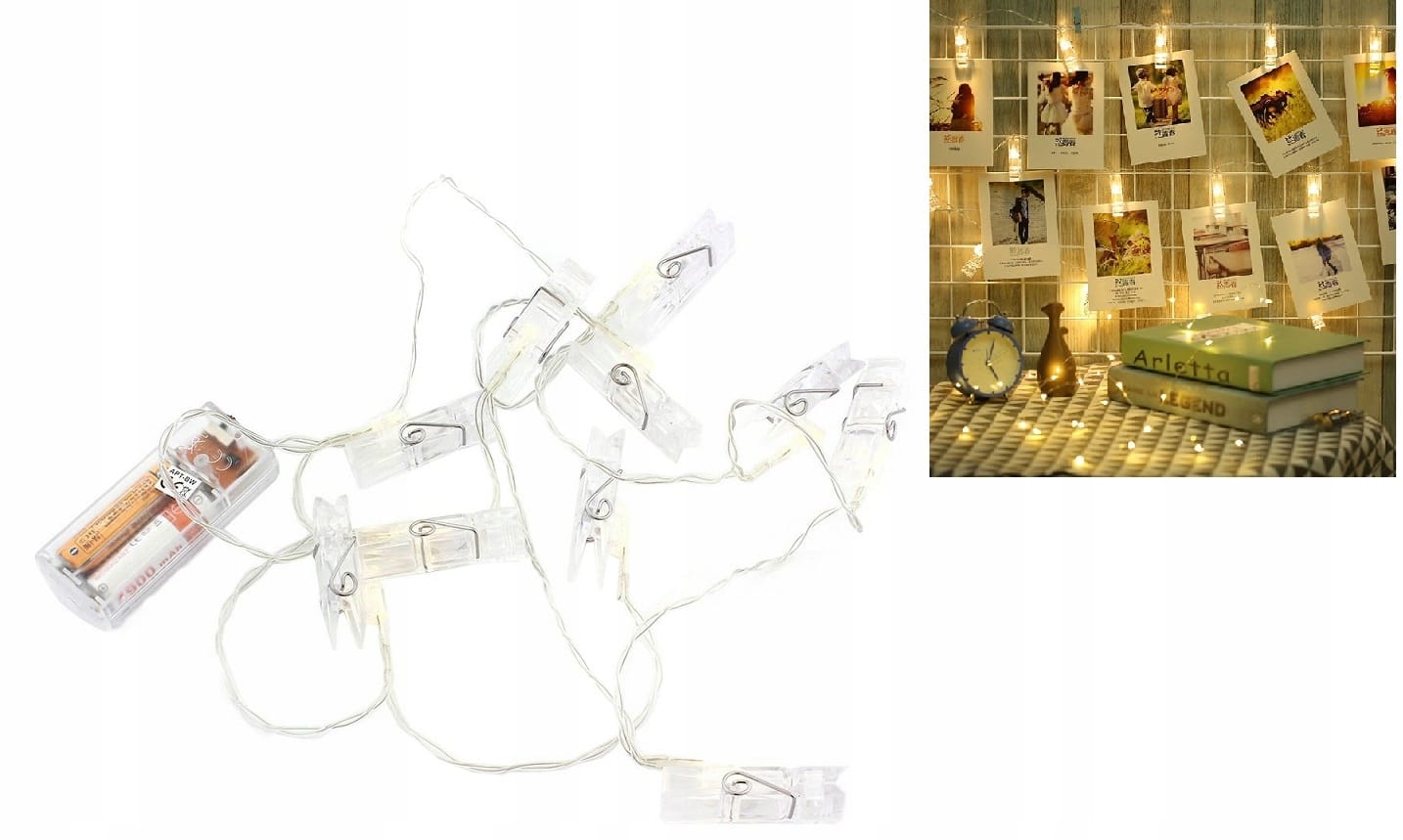 Spinacze Klipsy Klamerki Na Zdjęcia Lampki 10led Zdjęć Dekoracyjne Girlanda