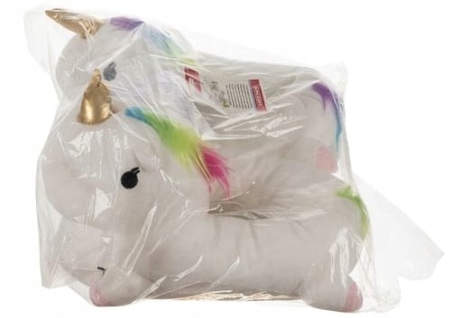 Kapcie Jednorożec Ciepłe Pluszowe Jednorożce Białe Rozmiar 34-38