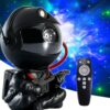 Lampka Nocna Projektor Gwiazd Astronauta 8 Trybów Czarny Siedzący
