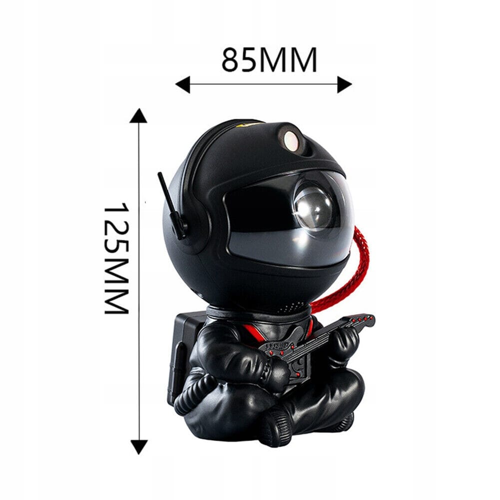 Lampka Nocna Projektor Gwiazd Astronauta 8 Trybów Czarny Siedzący