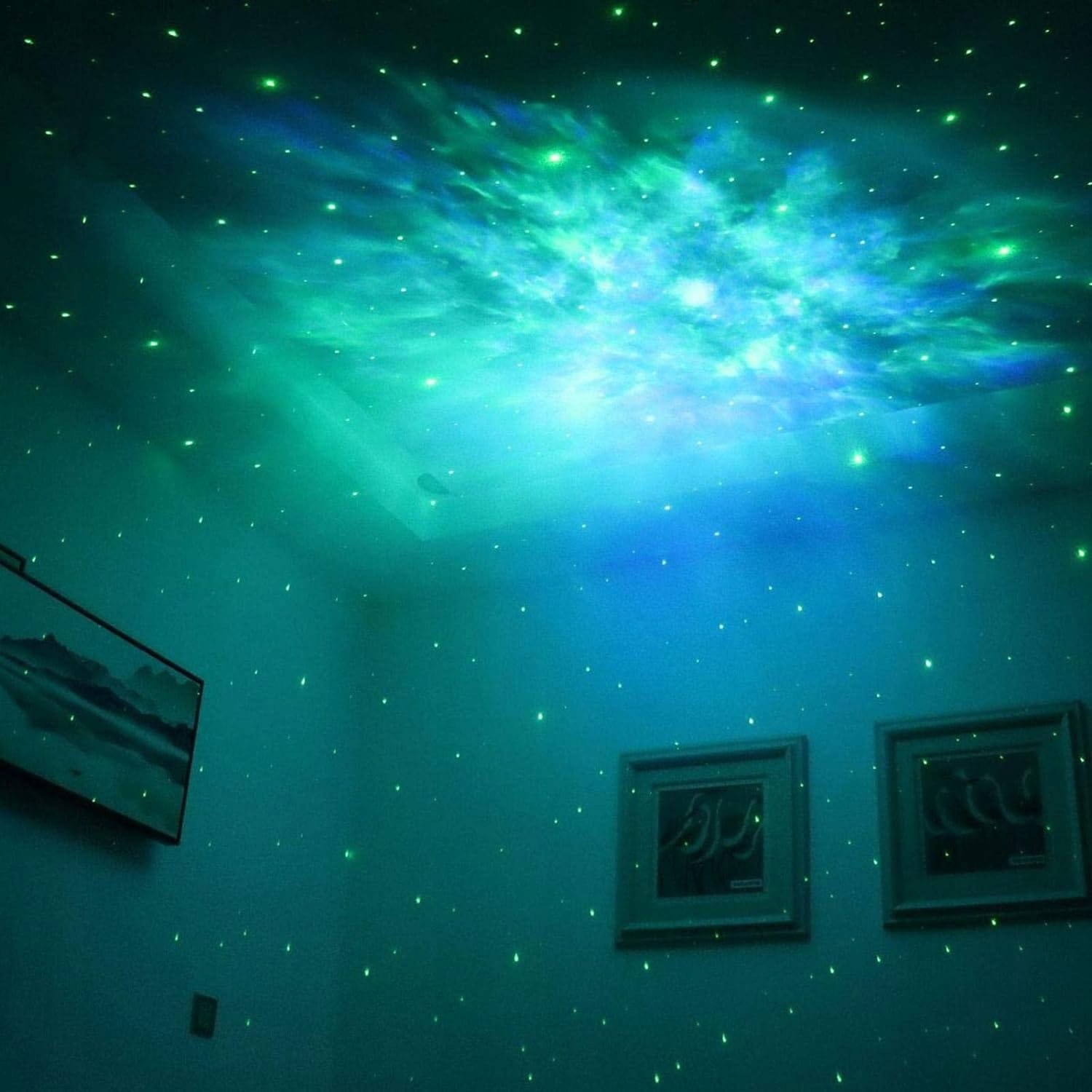 Lampka Nocna Projektor Gwiazd Astronauta 8 Trybów Czarny Siedzący