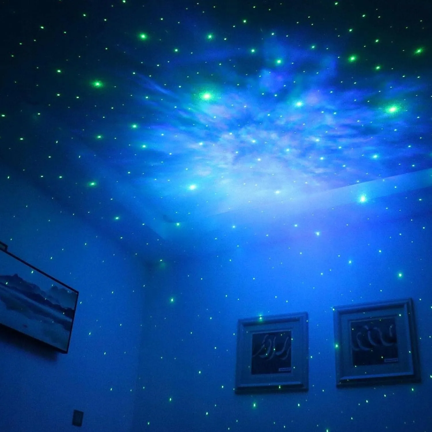 Lampka Nocna Projektor Gwiazd Astronauta 8 Trybów Czarny Siedzący