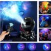 Lampka Nocna Projektor Gwiazd Astronauta 8 Trybów Czarny Siedzący