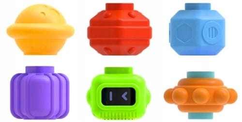 Kostka Sensoryczna Edukacyjna Sorter Kwadrat Gumki Z Klockami Zabawka