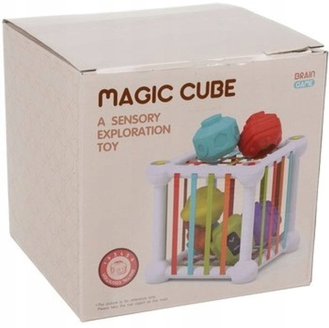 Kostka Sensoryczna Edukacyjna Sorter Kwadrat Gumki Z Klockami Zabawka