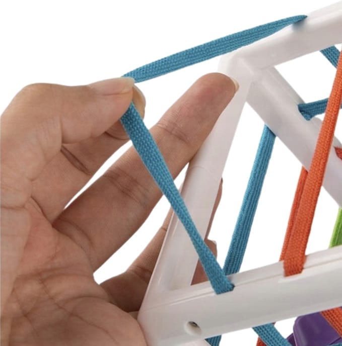 Kostka Sensoryczna Edukacyjna Sorter Kwadrat Gumki Z Klockami Zabawka