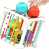 Kostka Sensoryczna Edukacyjna Sorter Kwadrat Gumki Z Klockami Zabawka