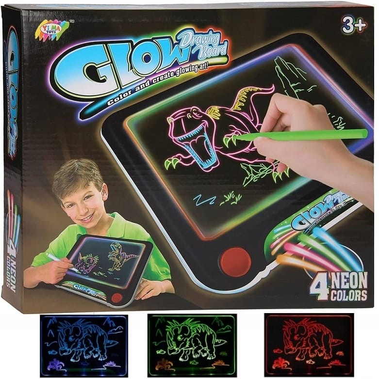 Tablet Graficzny Znikopis Tablica Malowania Światłem Led Szablon Dinozaur