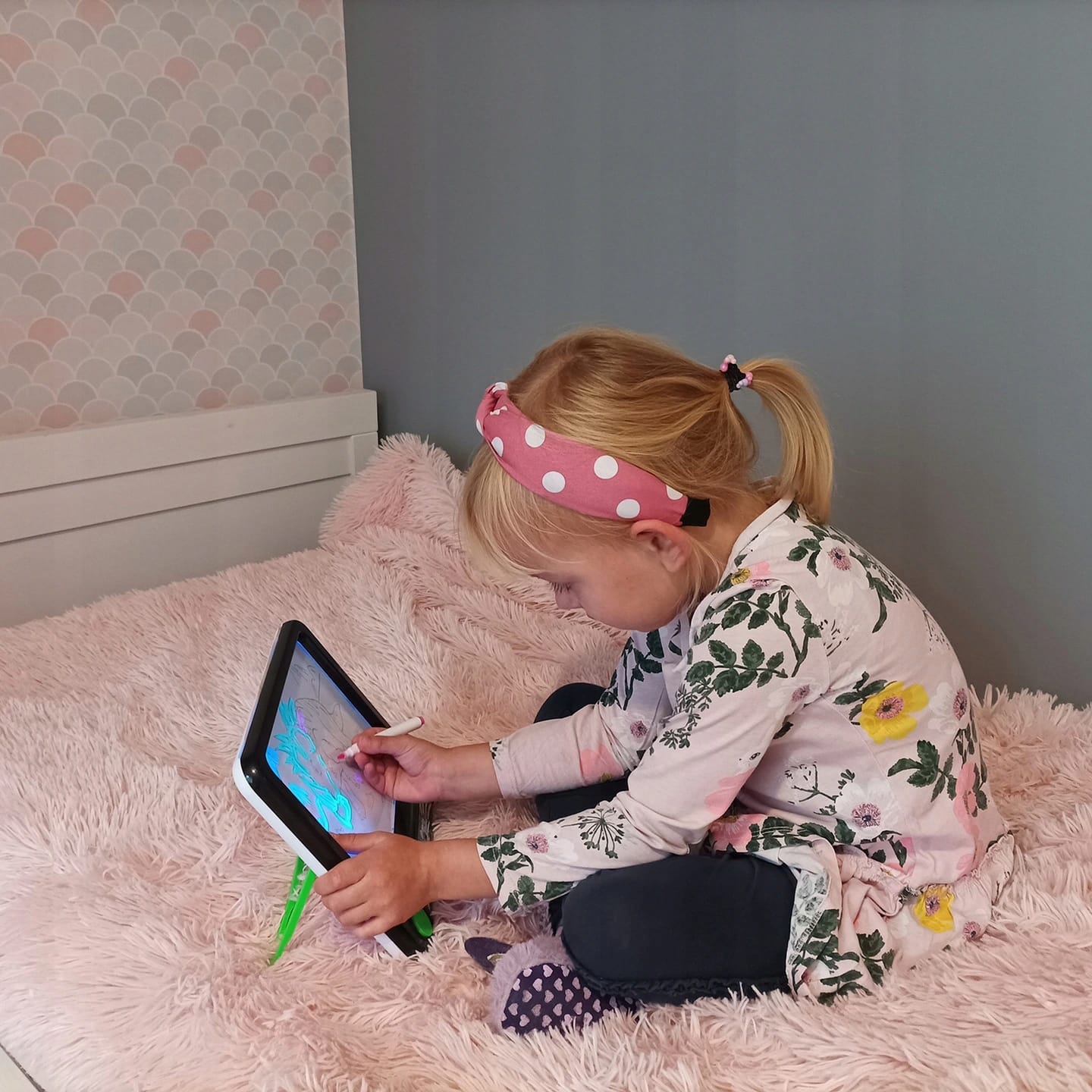 Tablet Graficzny Znikopis Tablica Malowania Światłem Led Szablon Dinozaur