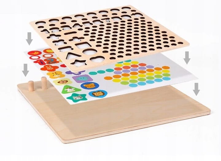 Montessori Trening Mózgu Puzzle Rybki Kulki Cyfry Myślenie Klocki Zabawa