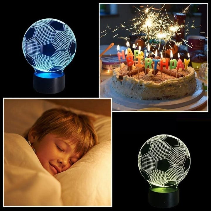 Lampka Nocna Piłkarz 3d Lampa Biurkowa Led Dla Dzieci Piłka Nożna Rgb Pilot