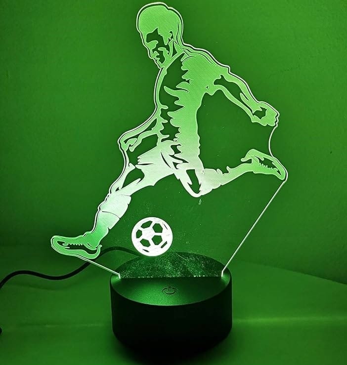 Lampka Nocna Biurkowa Piłkarz Zmieniająca Kolory Futbool Pilot Dla Piłkarza