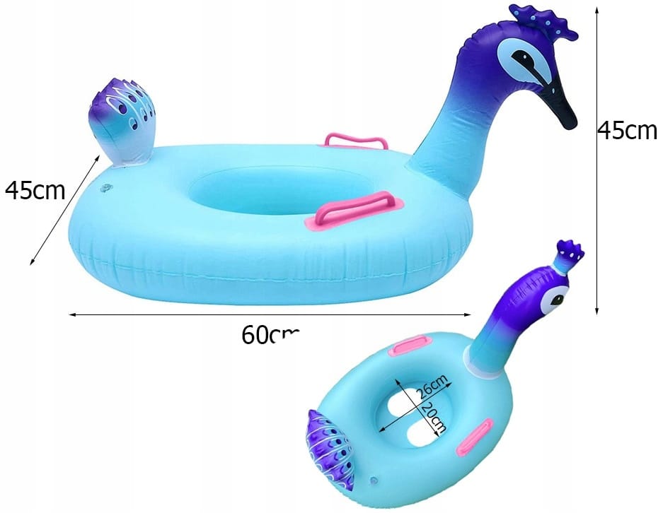 Kółko Koło Dmuchane Dziecięce Do Pływania Wody Basen Dzieci Paw Pontonik Ce