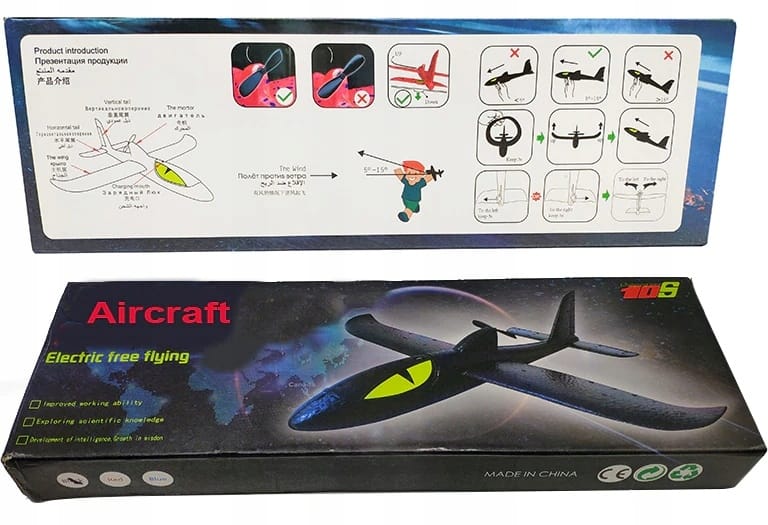 Latawiec Zabawka Dla Dzieci Smok Samolot Styropianowy Elektro Napęd Rzutka