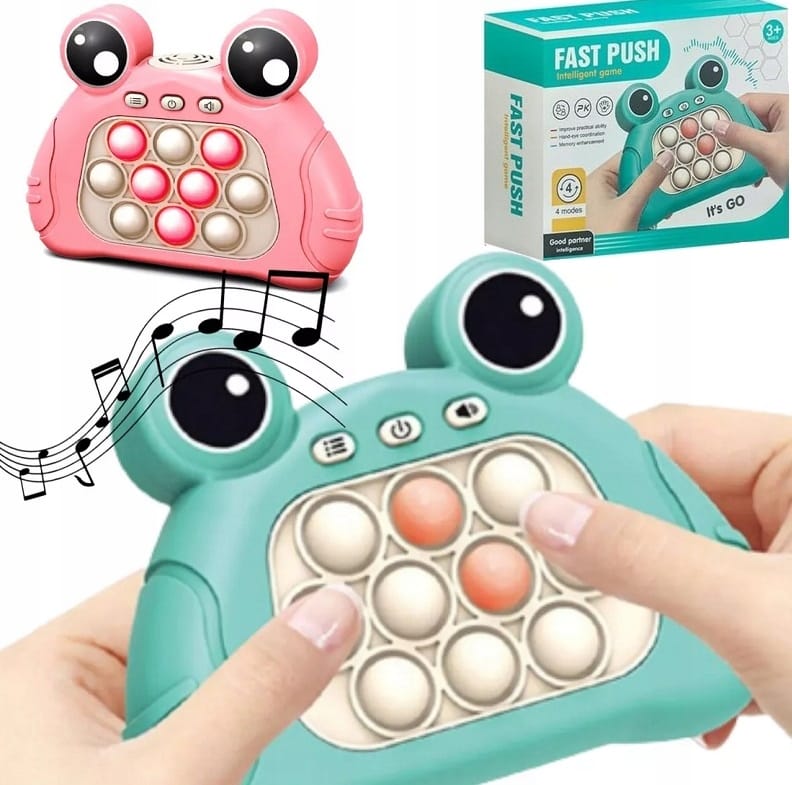 Gra Zręcznościowa Pop It Żaba Popit Push Antystresowa Sensoryczna Przenośna