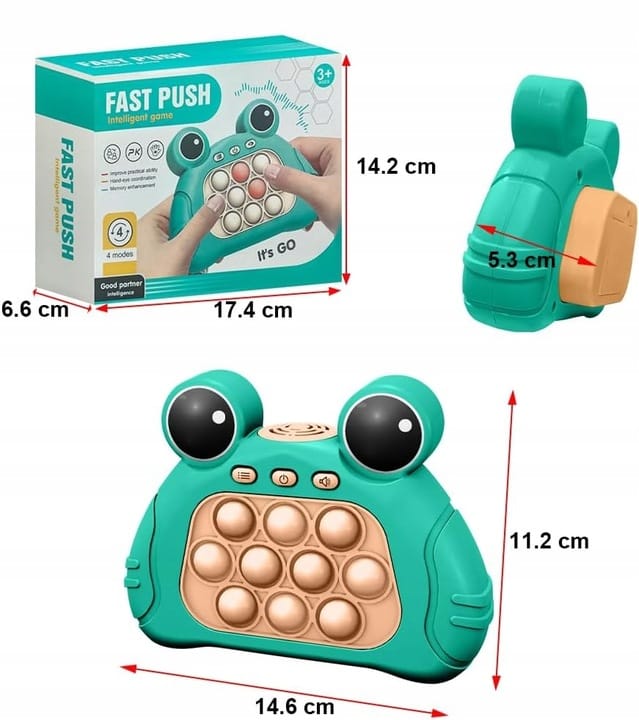 Gra Zręcznościowa Pop It Żaba Popit Push Antystresowa Sensoryczna Przenośna