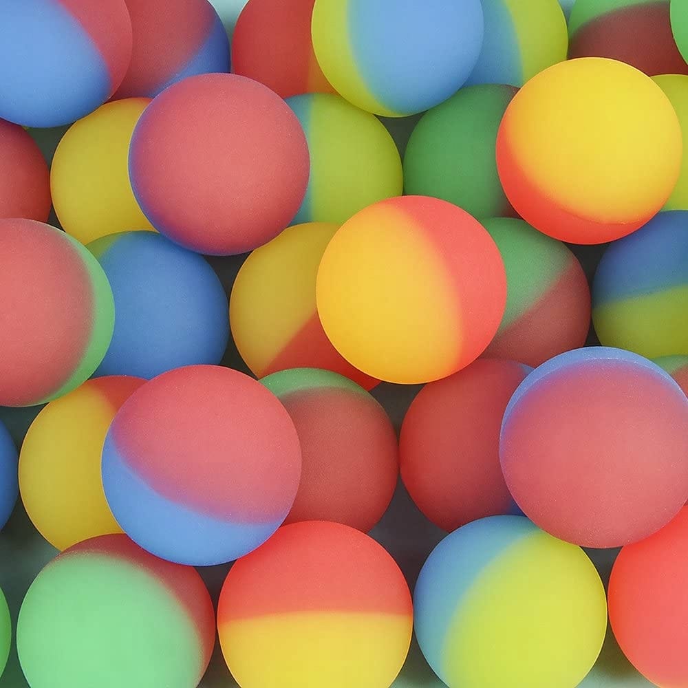 Piłeczka Kauczukowa Piłka Kauczukowa Gumowa Skacząca Neonowa 70 Sztuk Słoik
