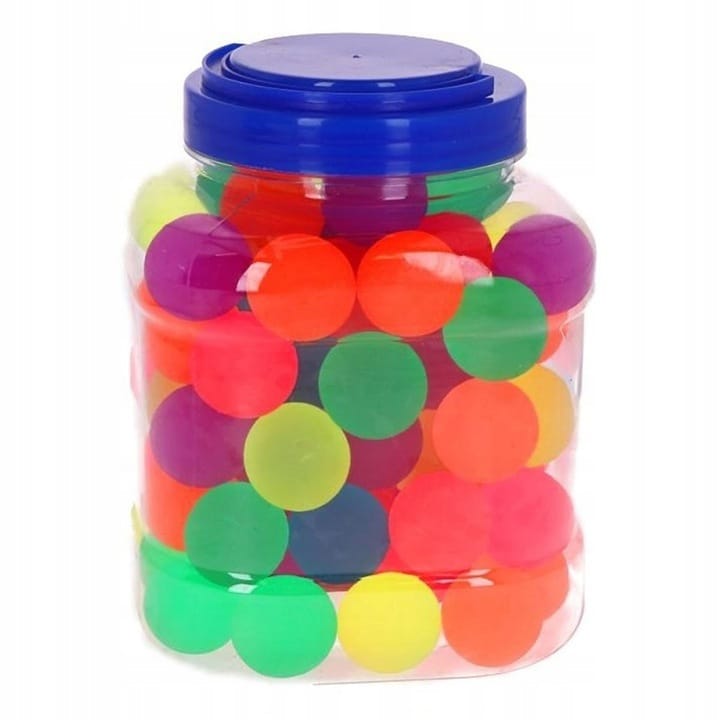 Piłeczka Kauczukowa Piłka Kauczukowa Gumowa Skacząca Neonowa 70 Sztuk Słoik