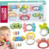 Grzechotka Sensoryczna Gryzak Sensoryczny Zabawka Edukacyjna 6w1