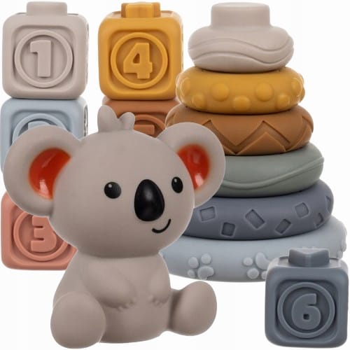 Klocki Sensoryczne Gumowe Miękie Zestaw Wieża Dla Dzieci Kreatywne Gryzak