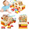 Sorter Montessori Układanka Drewniana Labirynt Liczydło Samochód Cyfry Auto