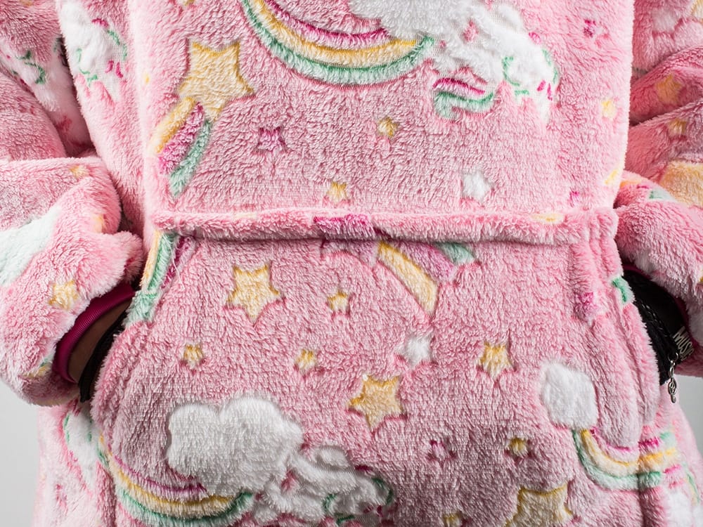 Ciepła Bluza Koc Miękka Świecąca W Ciemności Dla Dziecka Junior Z Kapturem