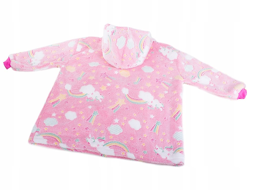 Ciepła Bluza Koc Miękka Świecąca W Ciemności Dla Dziecka Junior Z Kapturem