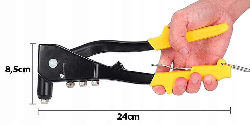 Nitownica Ręczna Do Nitów Aluminiowych 4 Końcówki Nity Do Łączenia Blachy