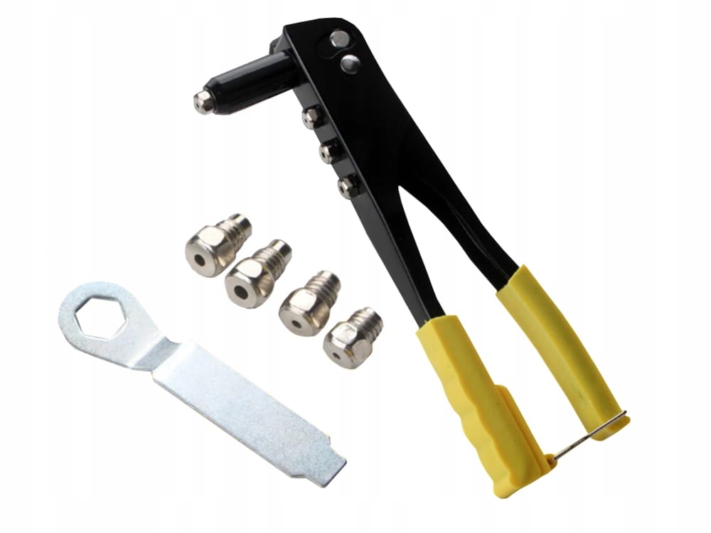 Nitownica Ręczna Do Nitów Aluminiowych 4 Końcówki Nity Do Łączenia Blachy