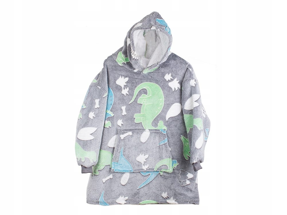 Ciepła Bluza Koc Miękka Świecąca W Ciemności Dla Dziecka Junior Z Kapturem