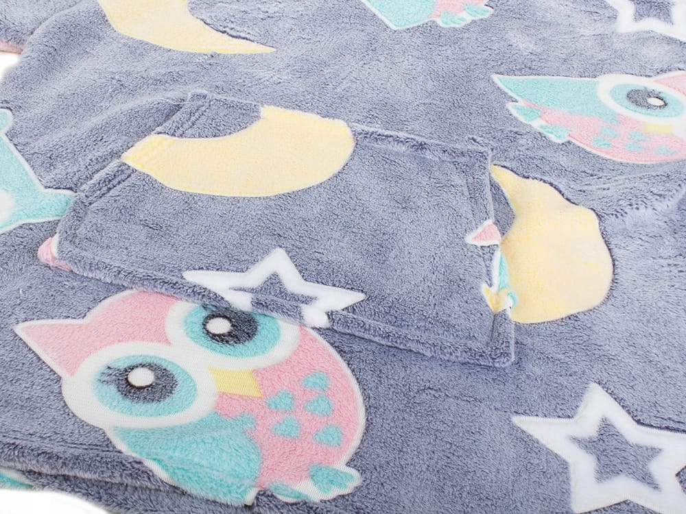 Ciepła Bluza Koc Miękka Świecąca W Ciemności Dla Dziecka Junior Z Kapturem