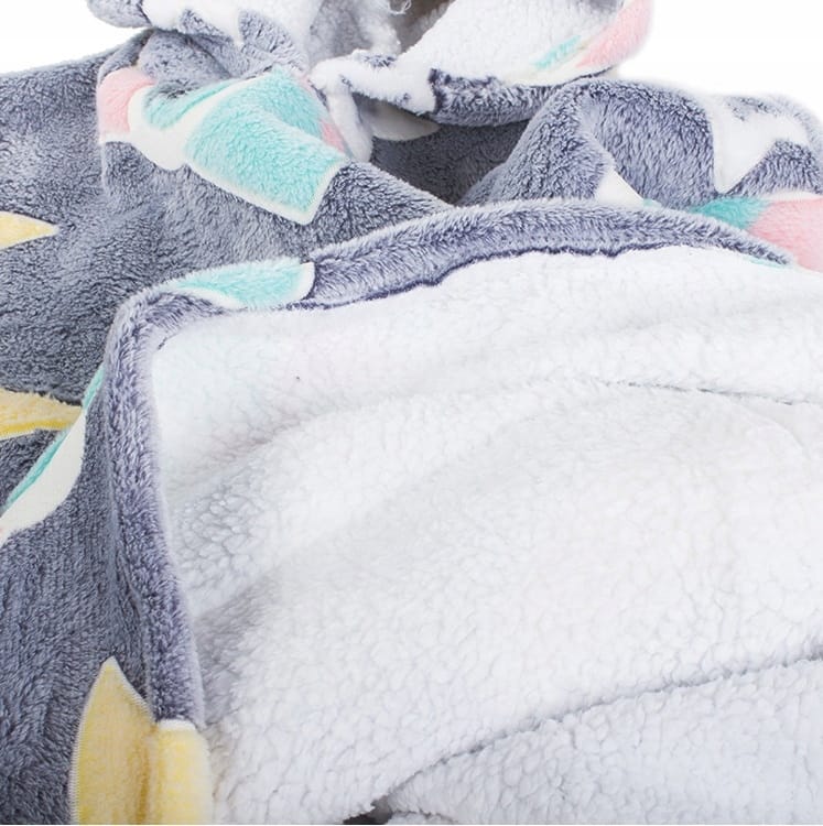 Ciepła Bluza Koc Miękka Świecąca W Ciemności Dla Dziecka Junior Z Kapturem