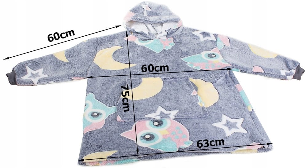 Ciepła Bluza Koc Miękka Świecąca W Ciemności Dla Dziecka Junior Z Kapturem