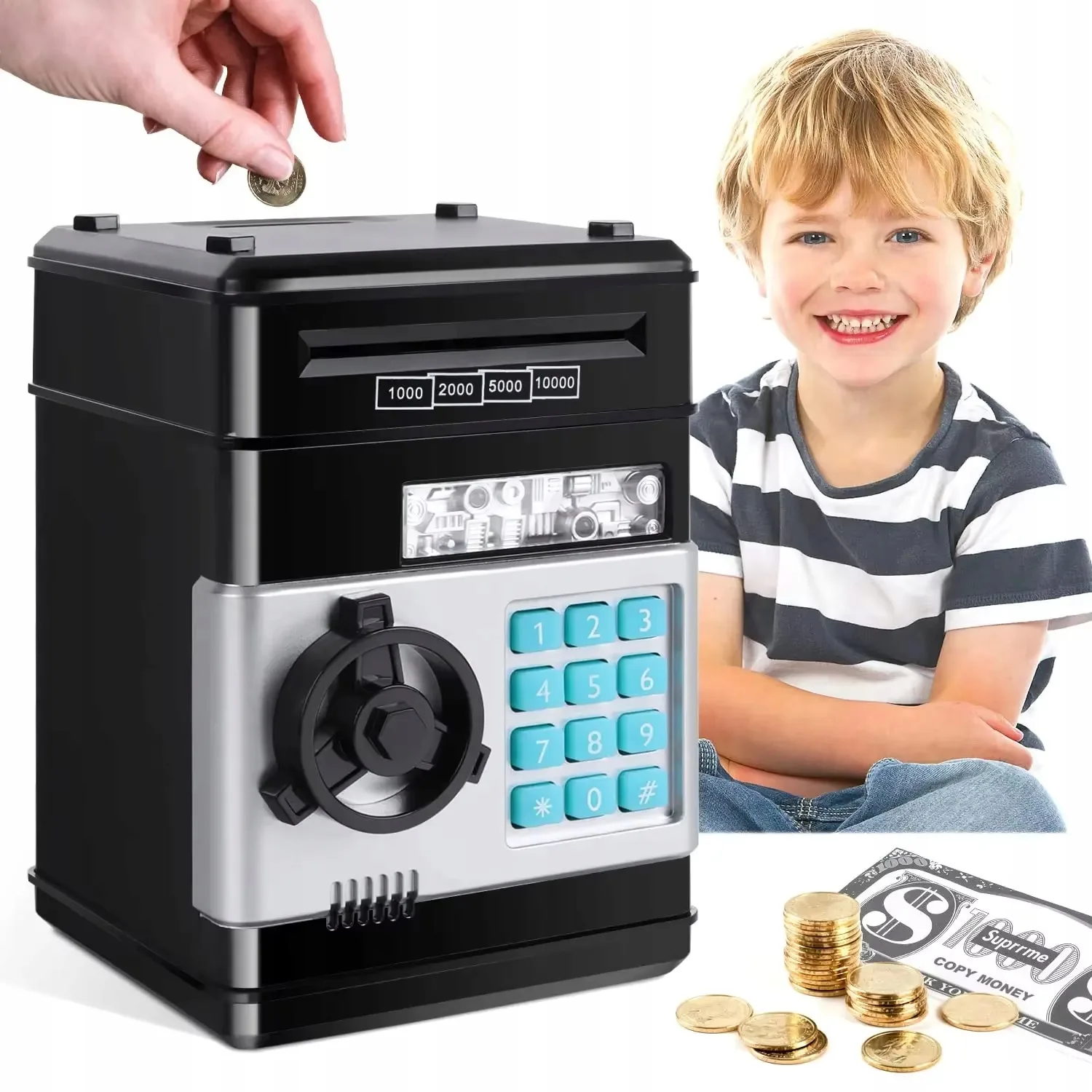image-2627.jpeg Skarbonka Sejf Bankomat Skarbonki Dla Dzieci Dziecka Duża Elektroniczna