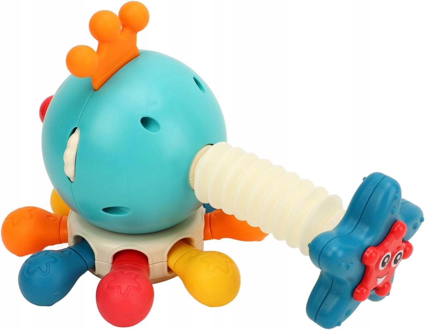 Interaktywna Kostka Sensoryczna Montessori Edukacyjna 8w1 Ośmiornica Gryzak