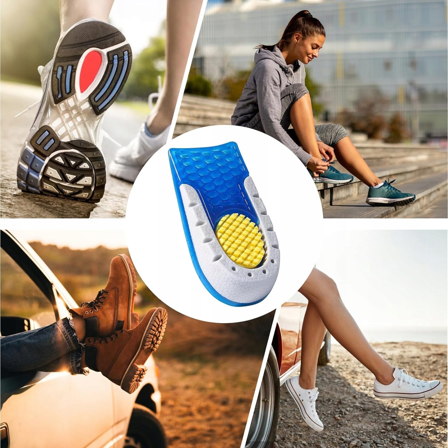 Wkładki Podpiętki Podwyższające Do Butów Żelowe Uniwersalne 1,5cm Pod Pięty