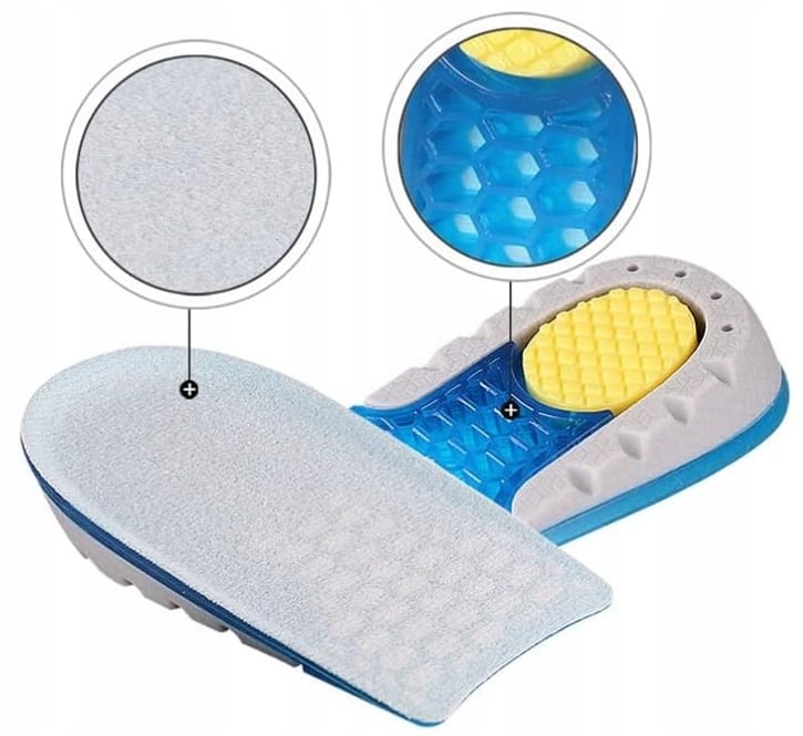 Wkładki Podpiętki Podwyższające Do Butów Żelowe Uniwersalne 1,5cm Pod Pięty