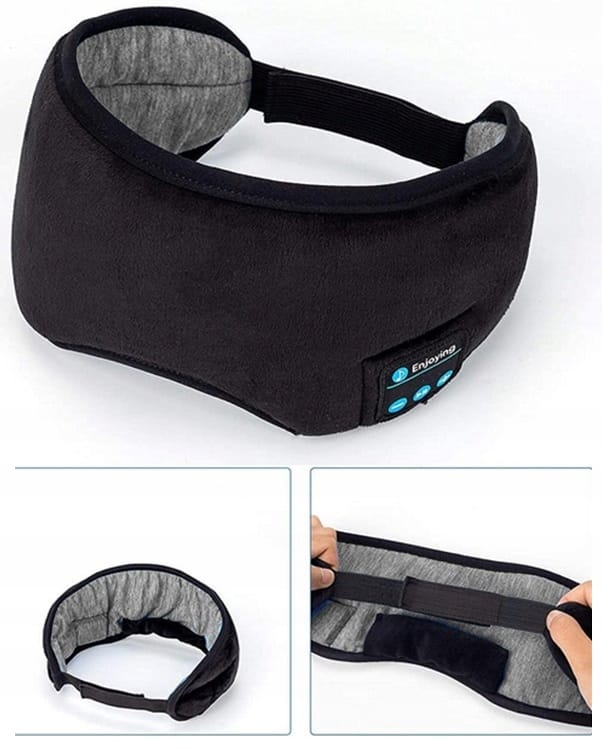Opaska Na Oczy Do Spania Podróżna Maska Bluetooth Głośnik Relaksacyjna Usb