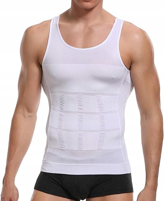 Koszulka Męska Wyszczuplająca Modelująca Podkoszulka Slim Bez Rękawów m