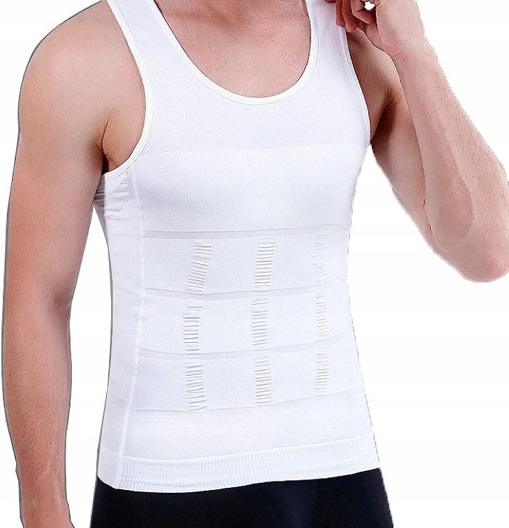 Koszulka Męska Wyszczuplająca Modelująca Podkoszulka Slim Bez Rękawów m