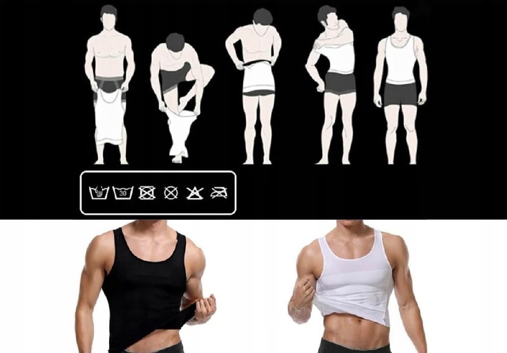 Koszulka Męska Wyszczuplająca Modelująca Podkoszulka Slim Bez Rękawów m