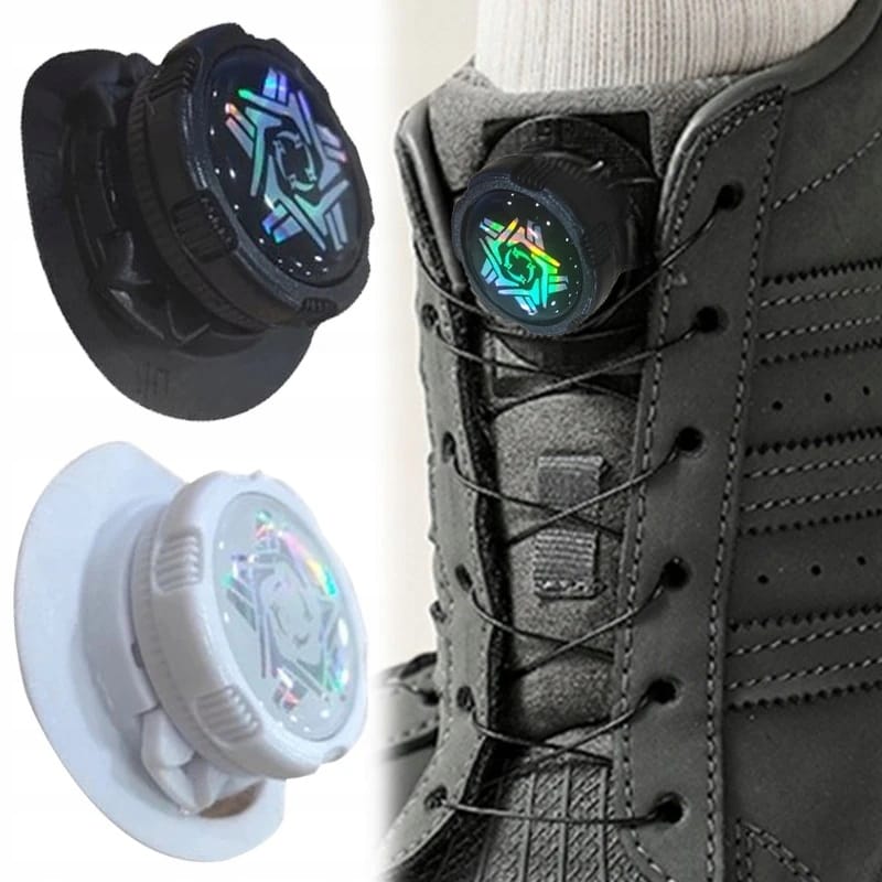 Sznurowadła Sznurówki Automatyczne Bez Wiązania Boa Spinka Metal Białe