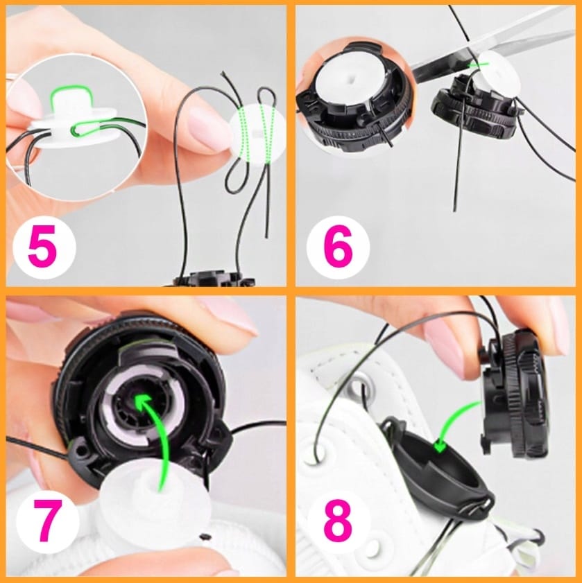 Sznurowadła Sznurówki Automatyczne Bez Wiązania Boa Spinka Metal Białe