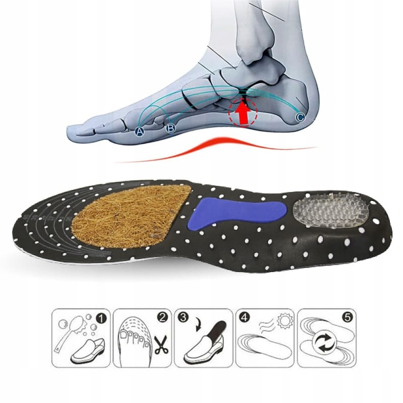 Wkładki Do Butów Z Żelową Podpiętką Przeciwpotne Pięta Z Żelem 35-40