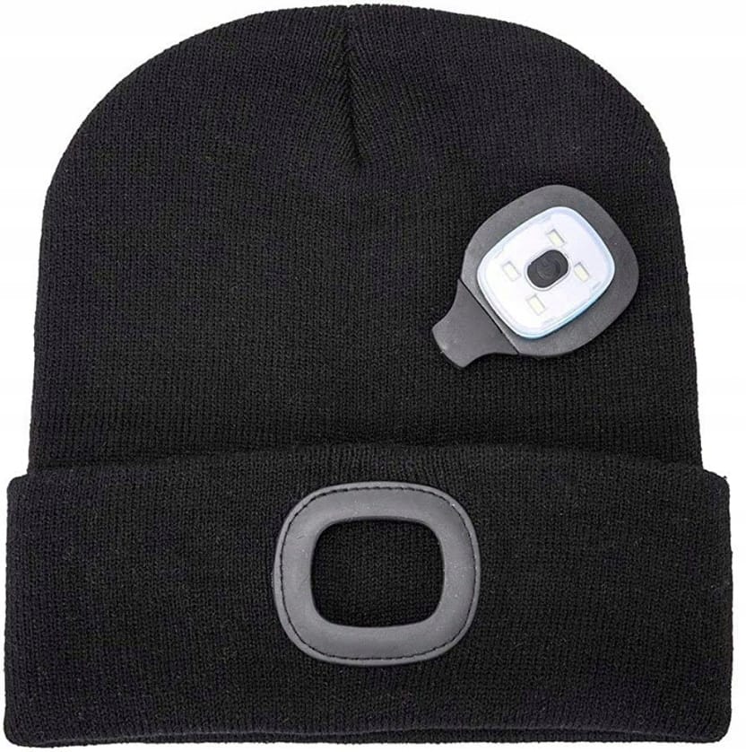 image-2849.jpeg Czapka Męska Zimowa Robocza Z Latarką Led Wywijana Uni Ciepła Sportowa Usb